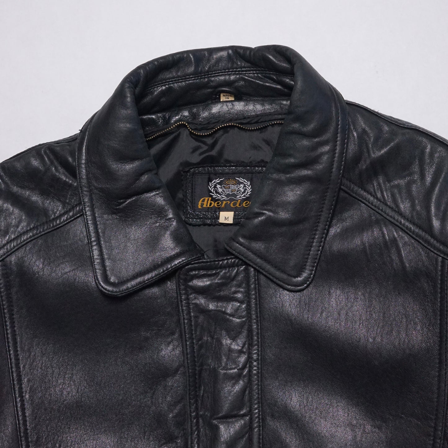 2000s Leather Bomber Jacket “Black” Size: L