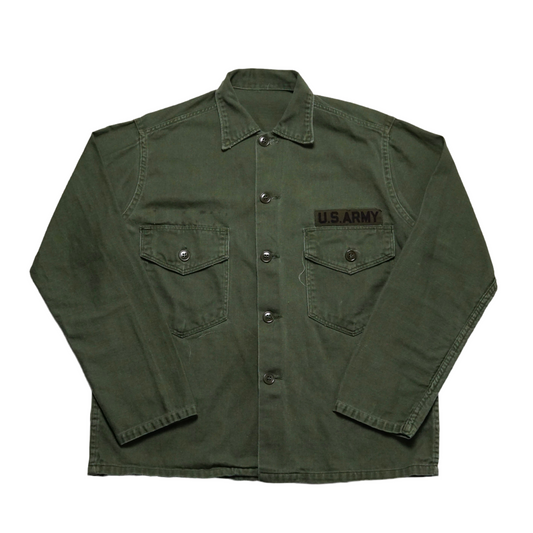 1960s Military OG-107 Fatigue Over Shirt Size: S/M