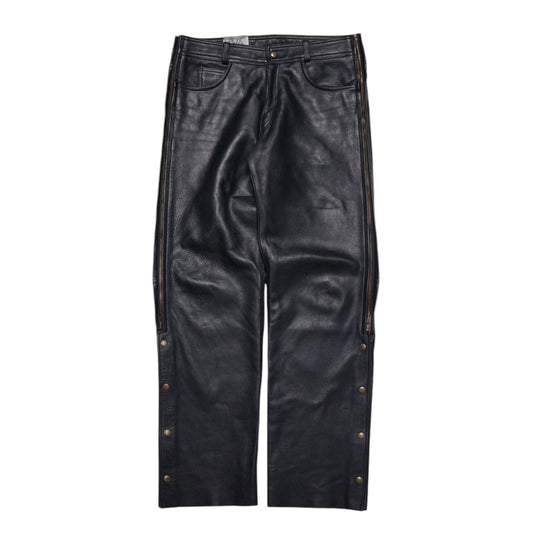 2000s Motorcycle Leather Pant "Black" Size: 36W/34L