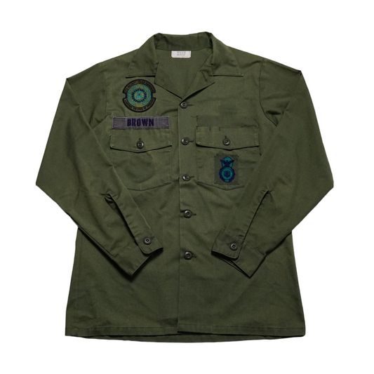 1960s Military OG-507 Fatigue Over Shirt Size: L