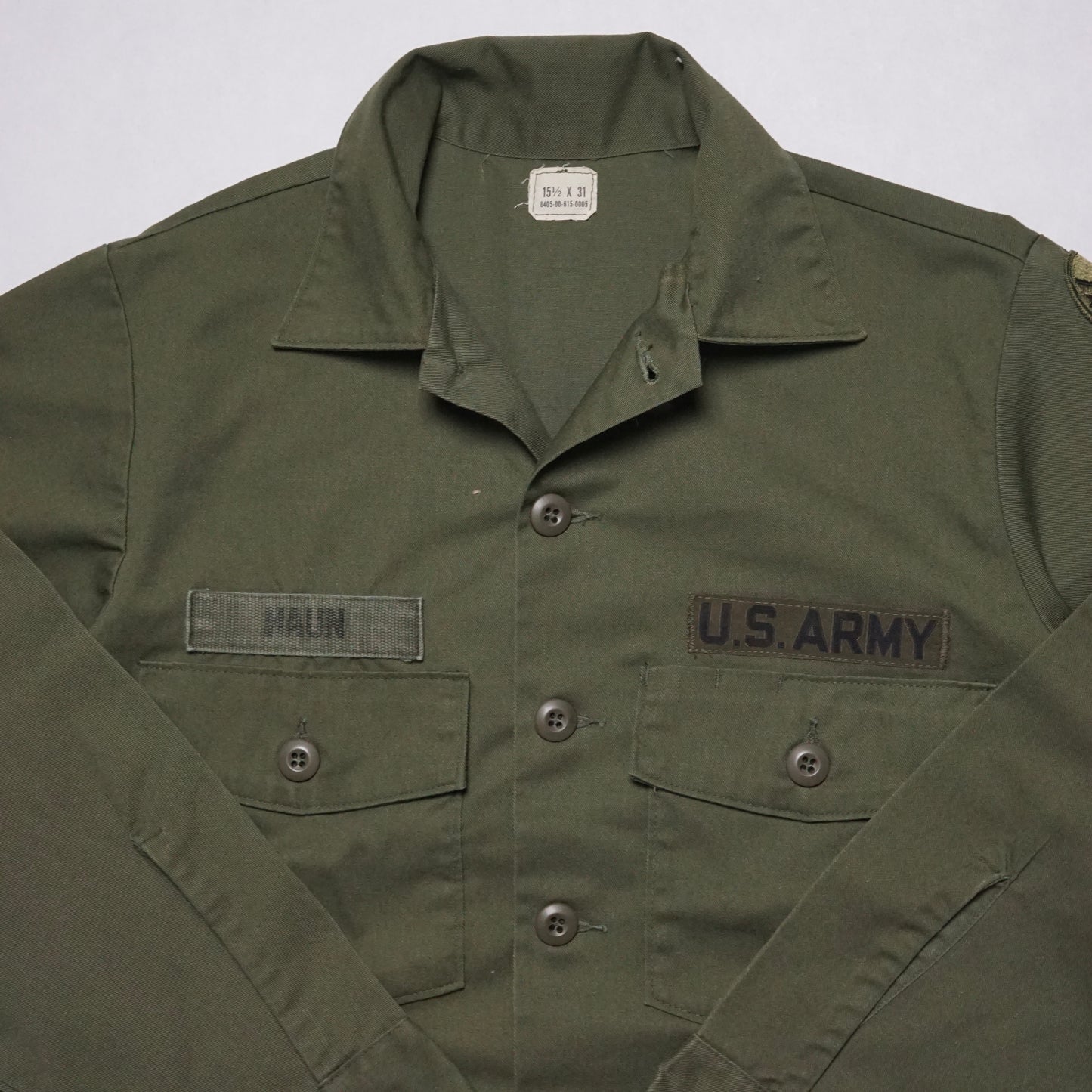 1980s Military OG-507 Fatigue Over Shirt Size: M