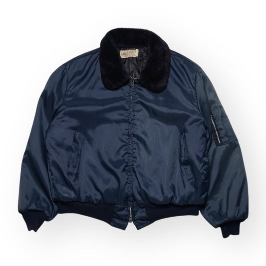 1970s Flight Bomber Jacket "Navy" Size: L