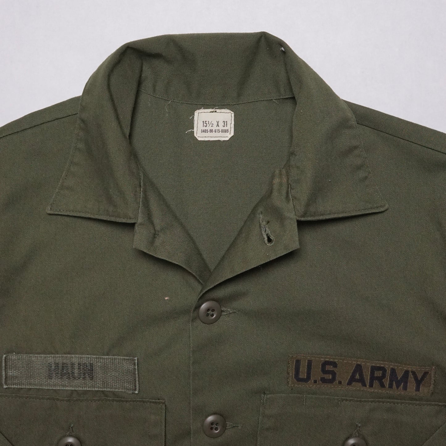 1980s Military OG-507 Fatigue Over Shirt Size: M