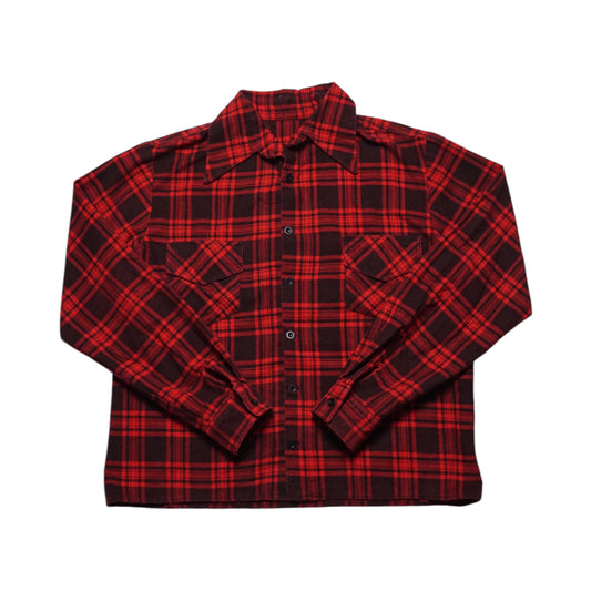 1970s Cotton Flannel "Plaid" Size: L/XL