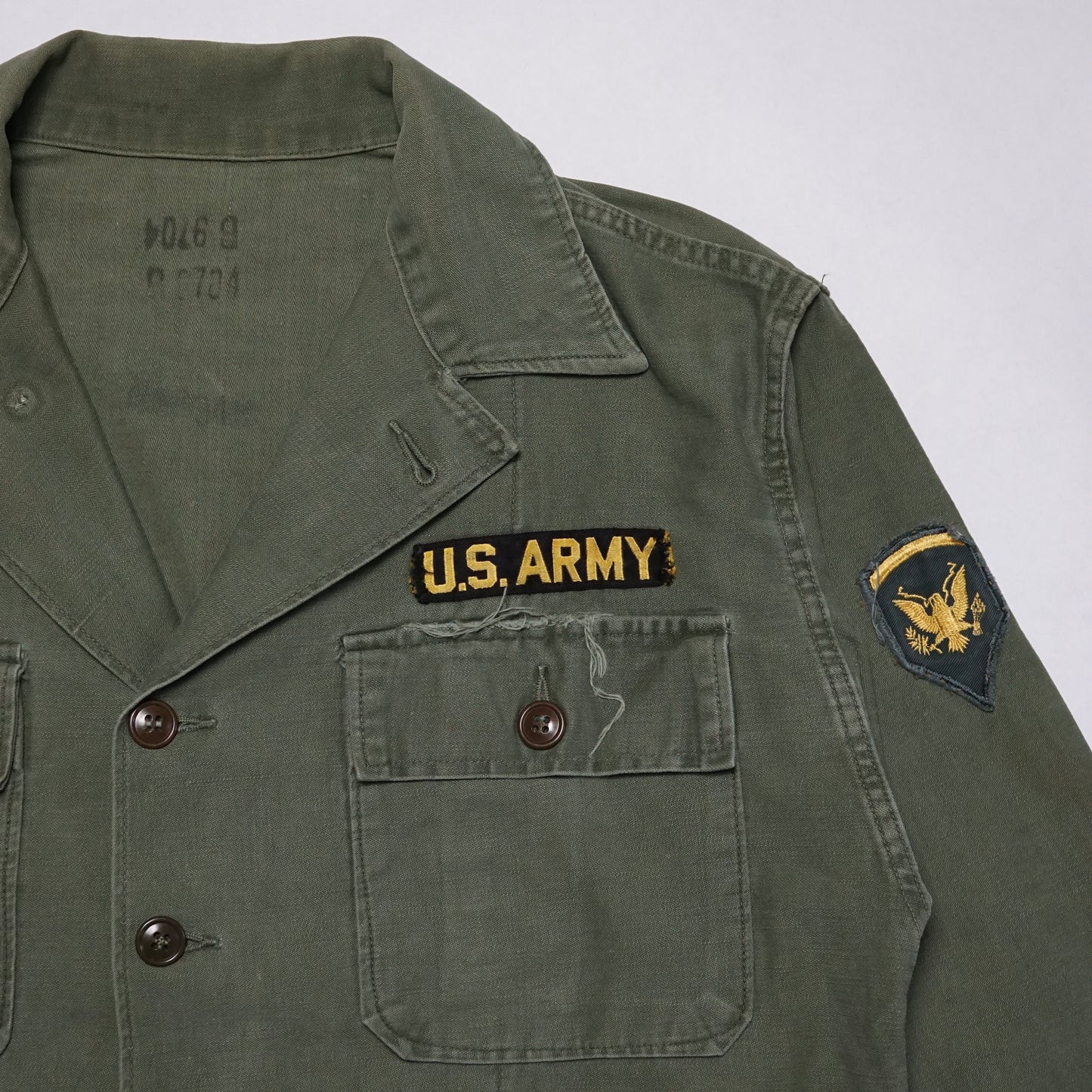 1960s Military OG-107 Fatigue Over Shirt Size: L