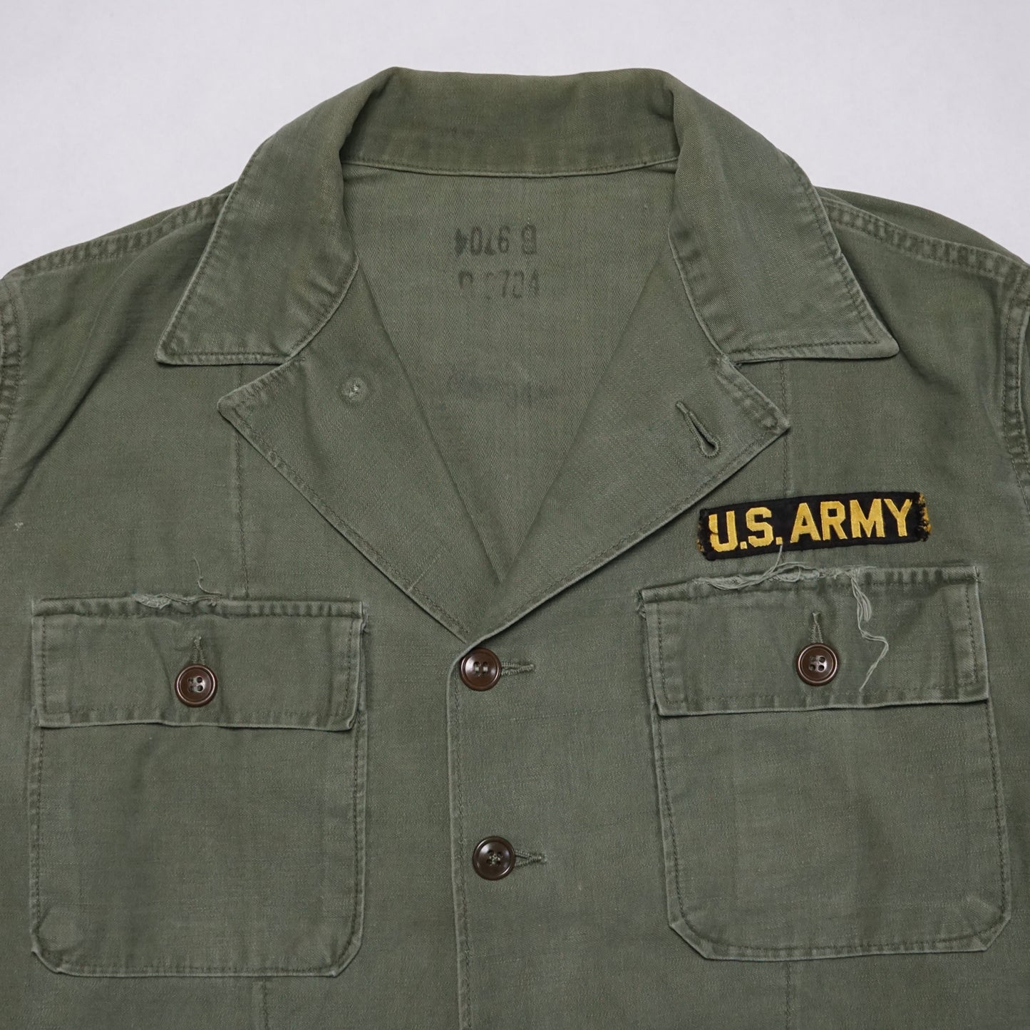 1960s Military OG-107 Fatigue Over Shirt Size: L