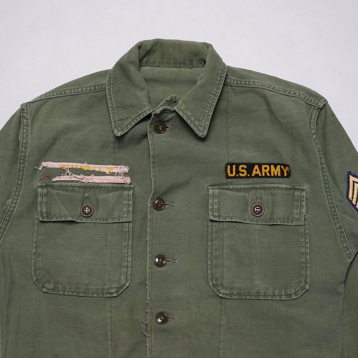 1960s Military OG-107 Fatigue Over Shirt Size: M