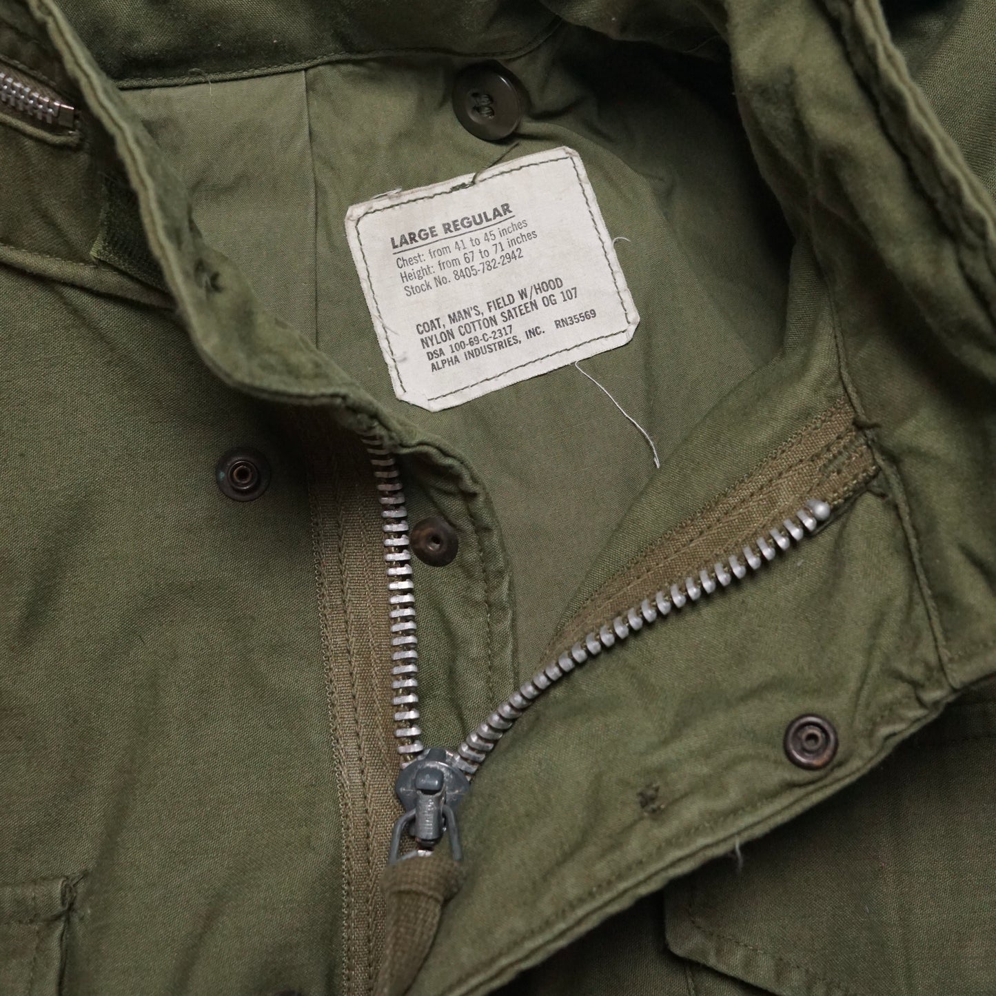 1960s Military M-65 Field Jacket Size: L