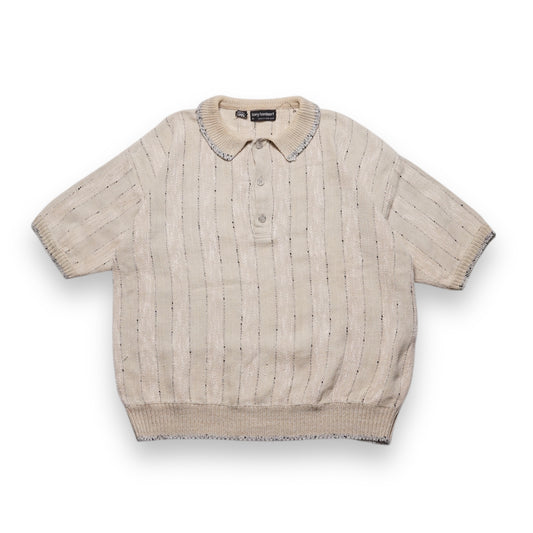 1980s Knit Polo "Cream" Size: L