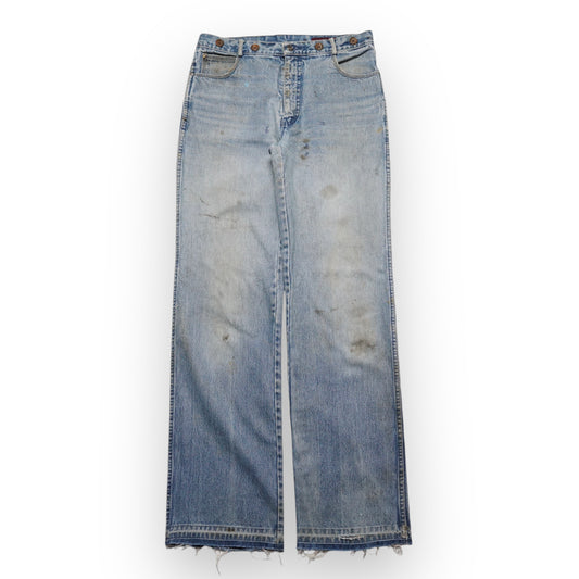 1990s Generra Denim Flares "Oil Stains" Size: 32W/34L