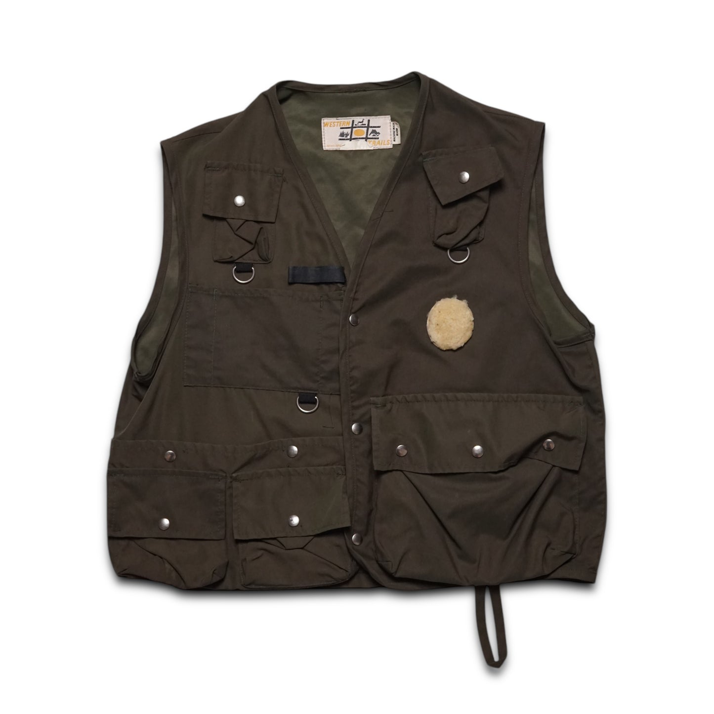 1970s Western Trail Vest “Olive” Size: M