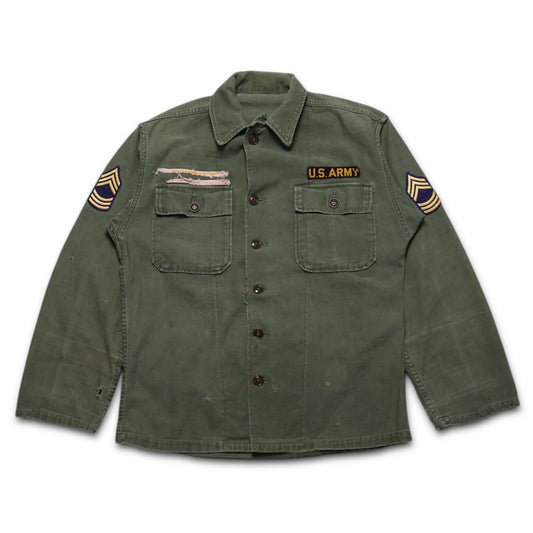 1960s Military OG-107 Fatigue Over Shirt Size: M