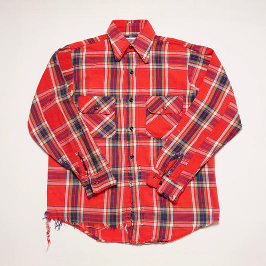 1980s Cotton Flannel "Distressed" Size: S/M