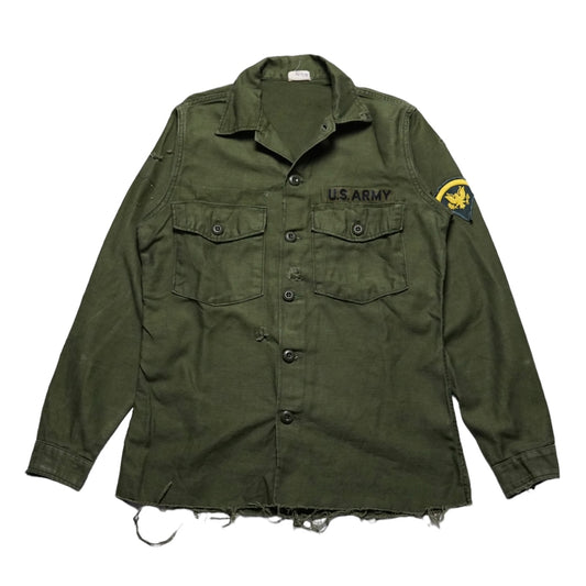 1970s Military OG-107 Fatigue Over Shirt Size: M