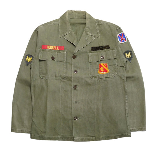 1950s Military Herringbone Twill Over Shirt Size: M/L