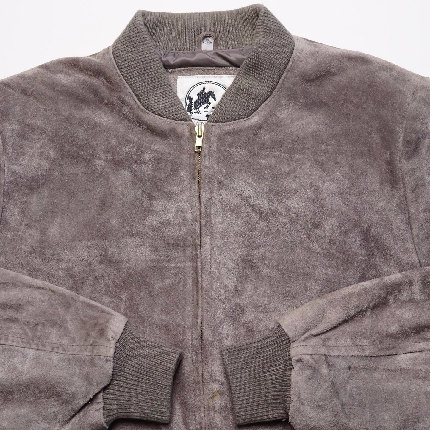 1980s Suede Bomber Jacket "Stone" Size: M