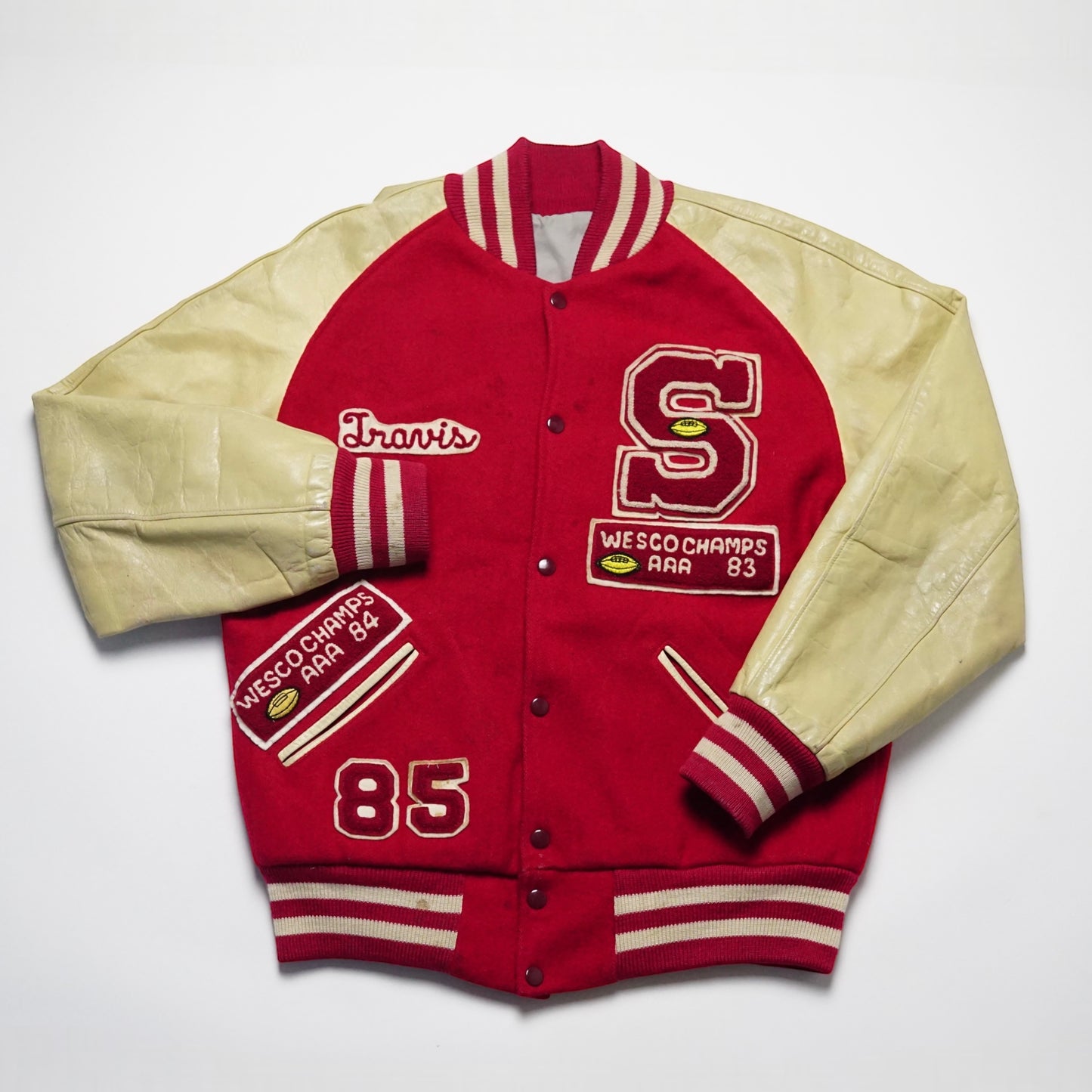 1980s Varsity Letterman Jacket "Wesco" Size: L