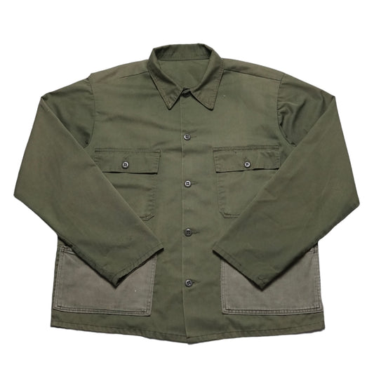 1970s Military OG-507 Fatigue Over Shirt Size: L