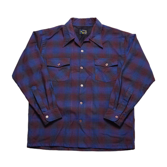 1960s Penneys Shadow Plaid Flannel Size: L/XL