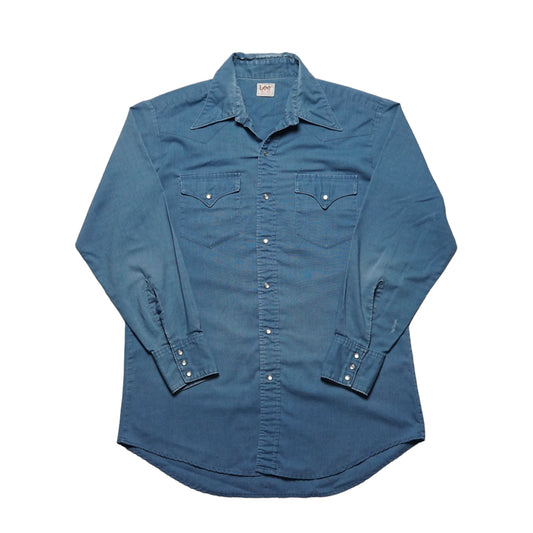 1970s Lee Pearl Snap "Blue" Size: L