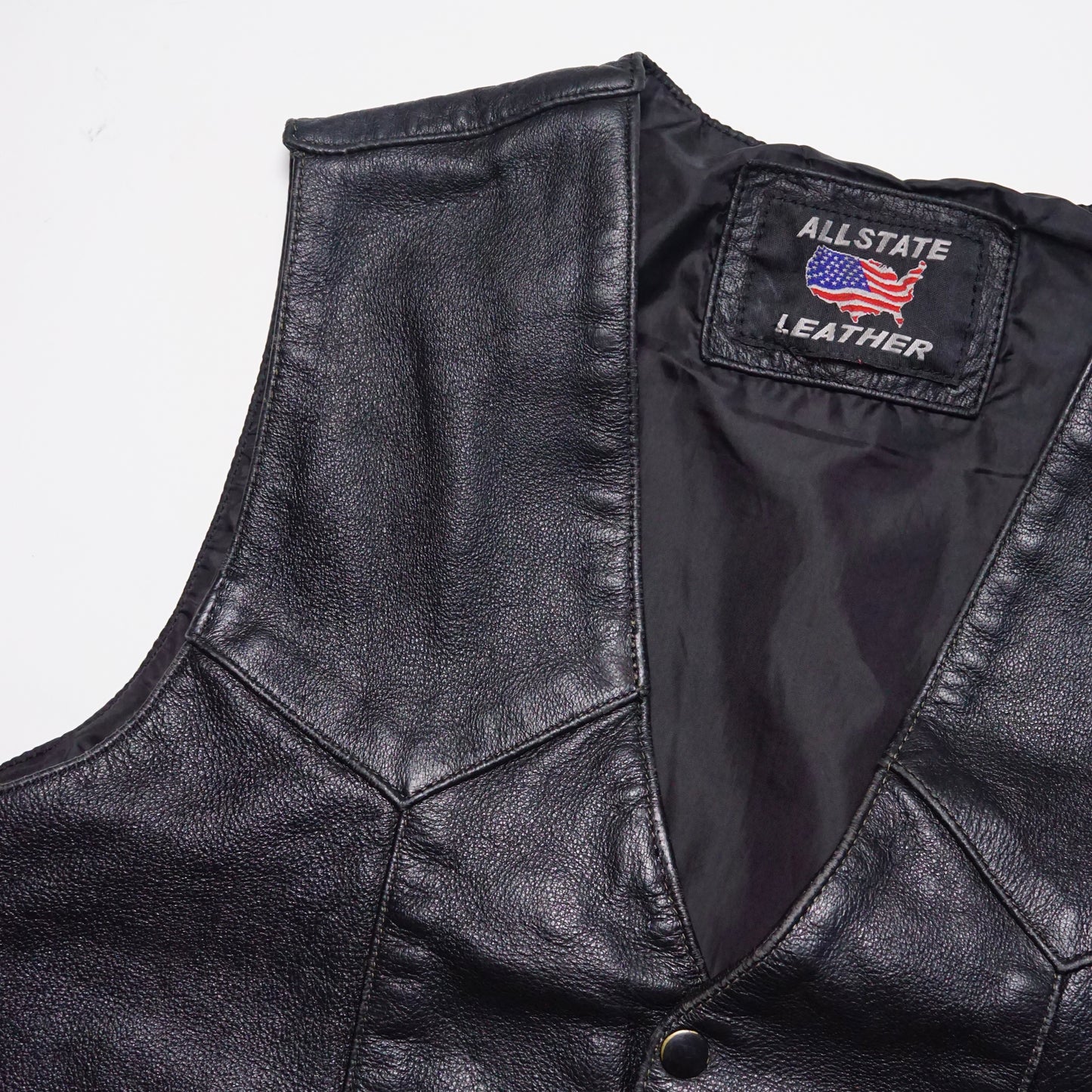 2000s Motorcycle Leather Vest "Black" Size: L/XL