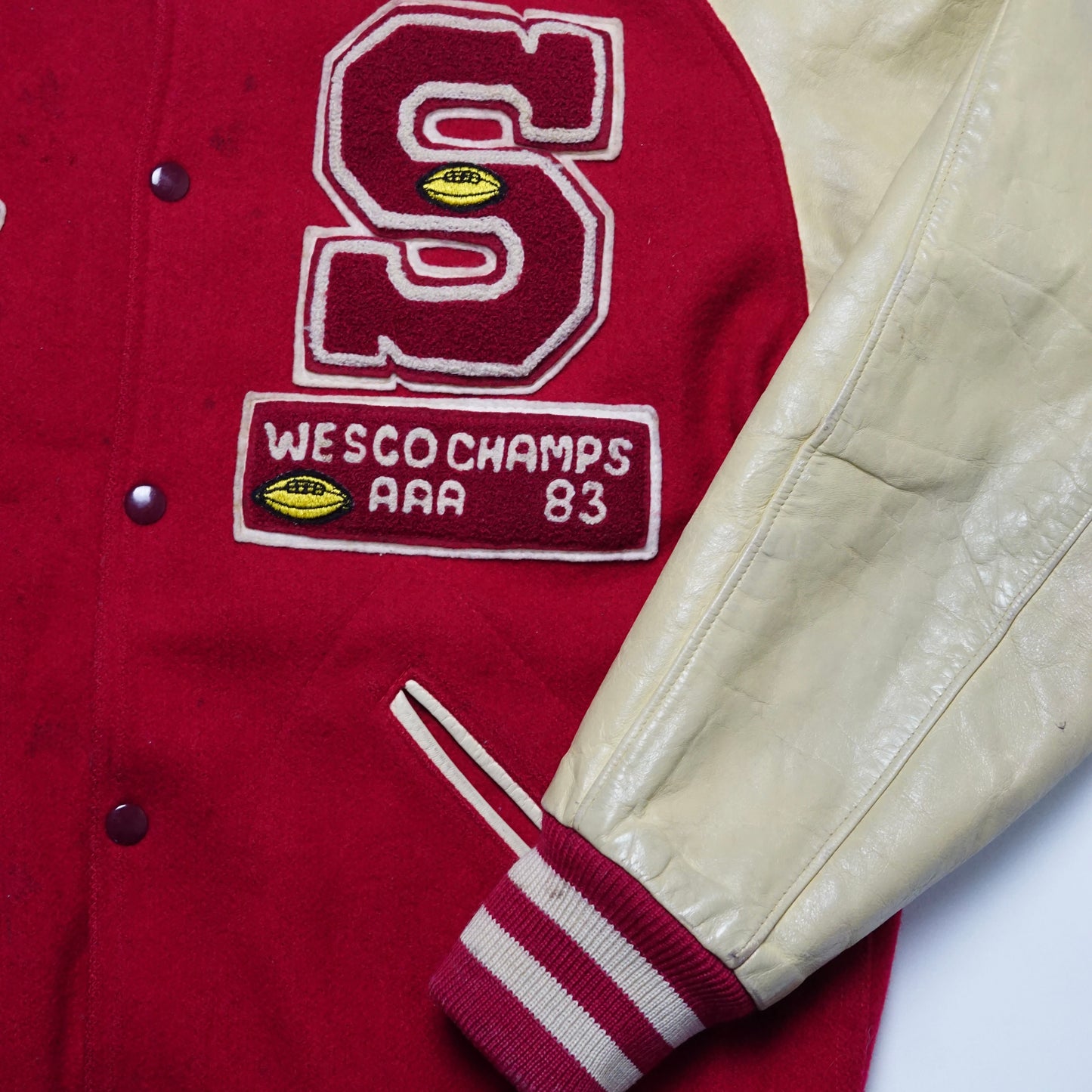 1980s Varsity Letterman Jacket "Wesco" Size: L