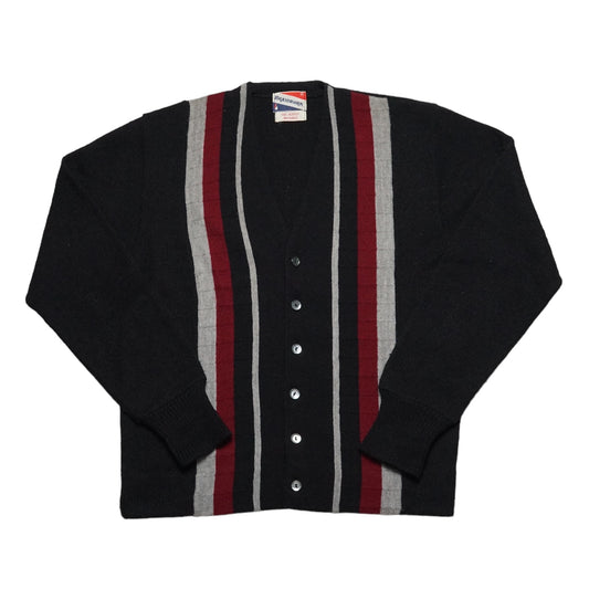 1970s Pinstripe Cardigan "Black" Size: M